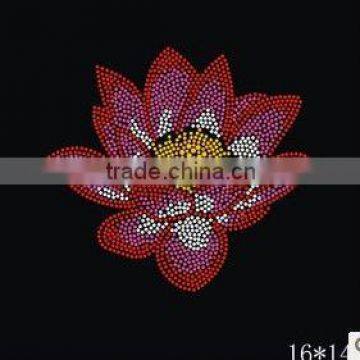 Chinese AAA stone motifs design iron on lotus