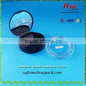 Mini Cute Compact Powder Cases With Mirror, Double Layer Fashion Black Empty Cosmetic Makeup Compact Powder Case photo-2