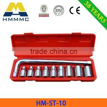 10 PCS 1/2" DR. Socket Wrench Set Ratchet Handle