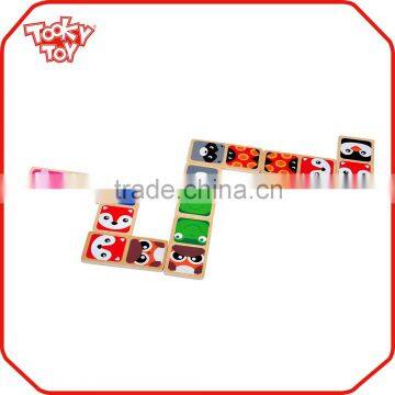 In Color Box Educational Wooden Toy Animal Domino Blocks