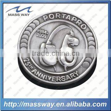 souvenir 3D pewter anniversary old silver coin