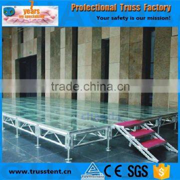 Transparent clear lighting white acrylic glass wedding stage platform