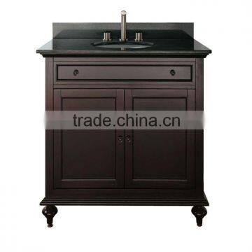 30" traditional expresso color solid wood bathroom cabinet vanity