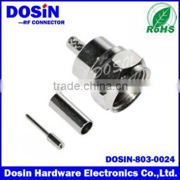 RF connector F connector crimp plug for RG179