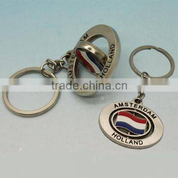 Professional metal sourenir Holland national flag keychain wholesales