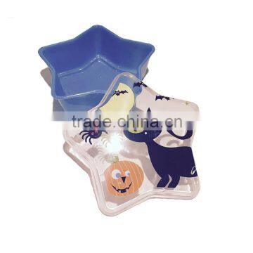 Five-pointed Star Plastic Plate Melamine Halloween Pumpkin Star Shaped Plates with Cover
