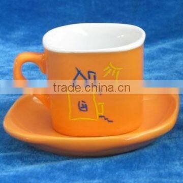 Ceramic Coffee Cup and Saucer