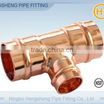 Copper Solder Ring Reducing Tee C x C x C