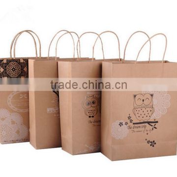 Vintage Style Kraft Paper Bag Cartoon Handle Gift Paper Bag Brown Paper Bag