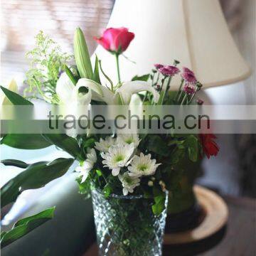 large mouth various colors cheap clear decoration glass flower vase