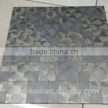 kitchen backsplash metal mosaic with tightly spaced design