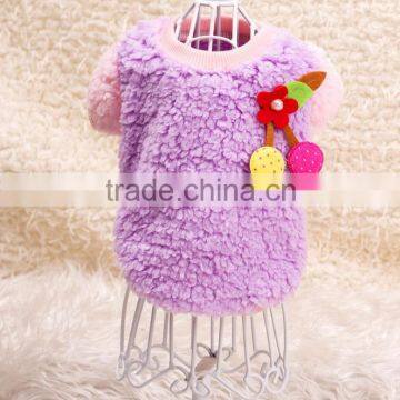 Sweet Candy Color Pink Purple Flower and Cherry Pet Clothe Cat Dog Pet Wear Pet Apparel