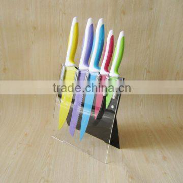 newest design colored knives with holder MS1005