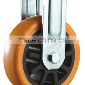 Rigid/Fixed PU Caster Heavy duty Double Ball Bearing Caster