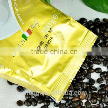 back sealed plastic coffee bag