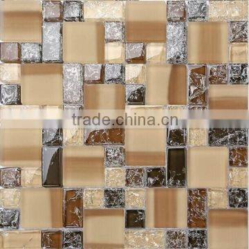 hand-painted ice crackle matt glass mosaic