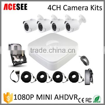 ACESEE 4 Channel 1080P MINI AHDVR outdoor Camera Kits With 2TB Hard Disk