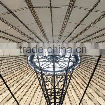 China Supplier UV Resistance Umbelliform Cable Net Tension Membrane Structure Shed With PTFE Coated Fiber Glass Fabric photo-2