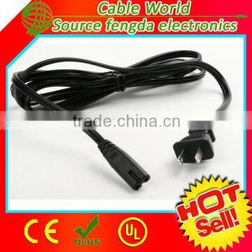 Flat plug 125V 10A 18AWG NEMA 1-15P to IEC C7 US AC power cord