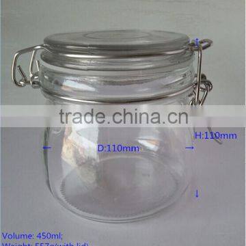 Candy glass jar round design candy glass jar with lid