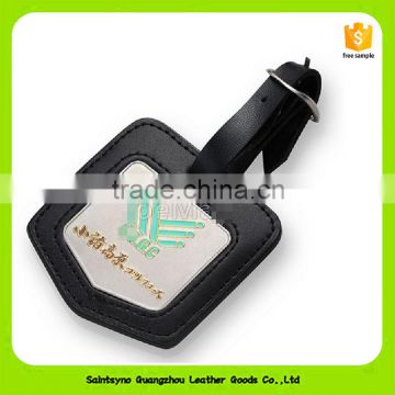 16038 Personalized custom made leather luggage tag