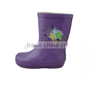 Fashion purple Kid Rain Boots cheap shoes waterproof rubber boots