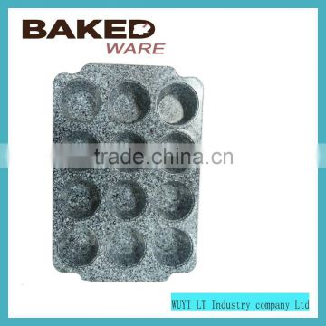 Carbon steel 12 cavities round shape 38cm chocolate 12 muffin pan