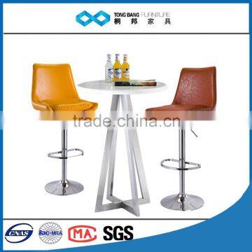 TB red wine color swivel bar stool supplier with backrest pu bar stools