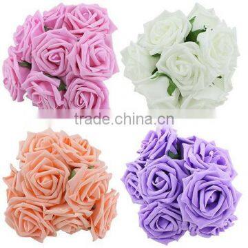 wedding and home decoration wholesale artificial foam rose flower factory