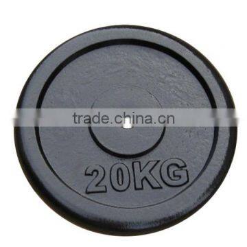 Black painted cast iron weight plate