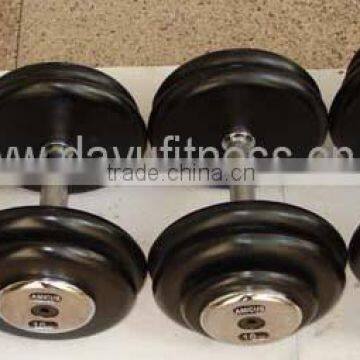 Fixed Dumbbell/Pro-style rubber coated dummbbell/barbell with straight bar or curl bars