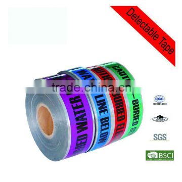 Underground detectable warning tape marker barricade tape