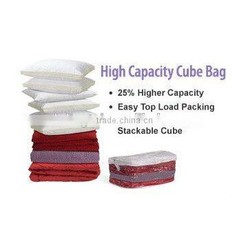 Compressed 75% space OEM cube vacuum compression bag