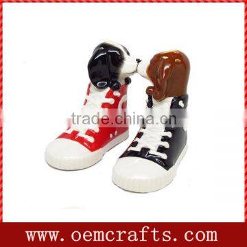 High top pups shoes Ceramic Salt Pepper Shakers