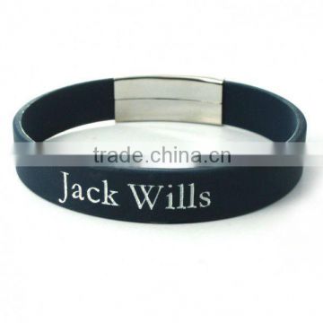 fashion new silicone bracelets with metal clip