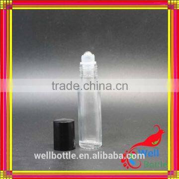 Supply bottle 10ml 15ml 20ml clear glass roll on perfume bottles with lid and glass ball