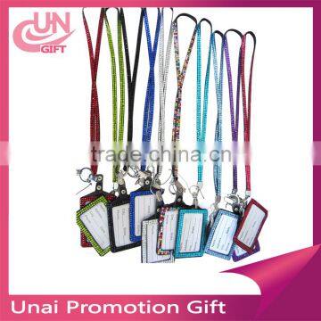 Fashion Multi-Color Rhinestone Crystal Bling Necklace LANYARDs Key Chain Key Holder ID Badge Holder