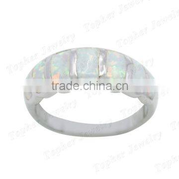 Wholesale Synthetic Opal Rings Unisex White Opal Ring photo-2