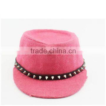 2014 wholesale pink straw hat fashion cap for girl