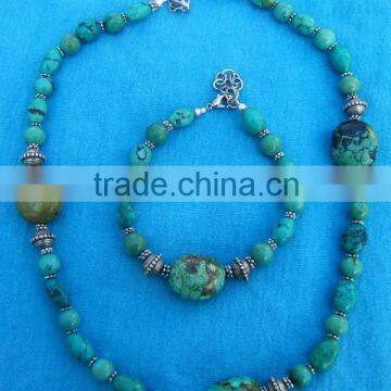 Nepal Handmade Luxury Party Wedding Fashion Turquoise Gemstone Necklace