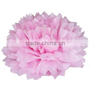 Pink tissue paper pom poms flower balls