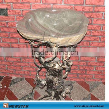 Granite wash vessel sink with pedestal