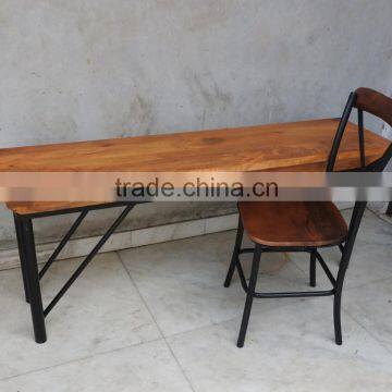 patio metal wood folding bench, Black Metal wood bench