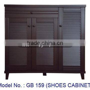 Elegant Antique Design Shoes Cabinet With 3 Doors And Drawer For Home