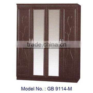 Elegance Style Wardrobe With Mirror 4 Doors Closet Furniture, bedroom furniture 4 door wardrobe, latest modern bedroom furniture