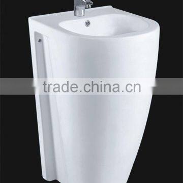 9123 One piece wall mounted hand wash pedestal sink