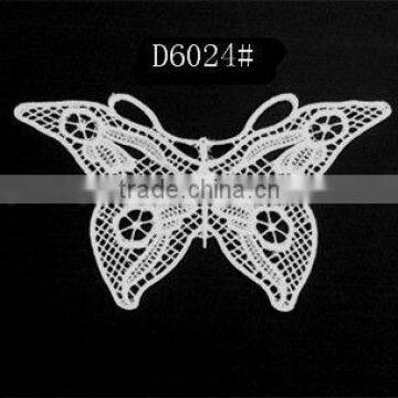 Butterfly shape embroidery lace fabric guangzhou textile collar patch