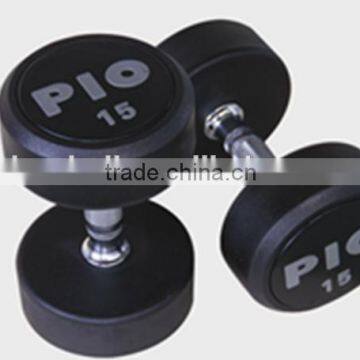 round fixed rubber Dumbbell with colorful logo