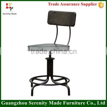 New model swivel metal bar stool with backrest