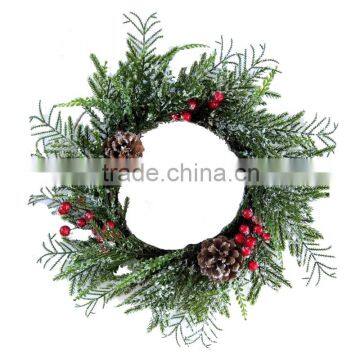 Green Christmas decoration natural materials crafts wreath